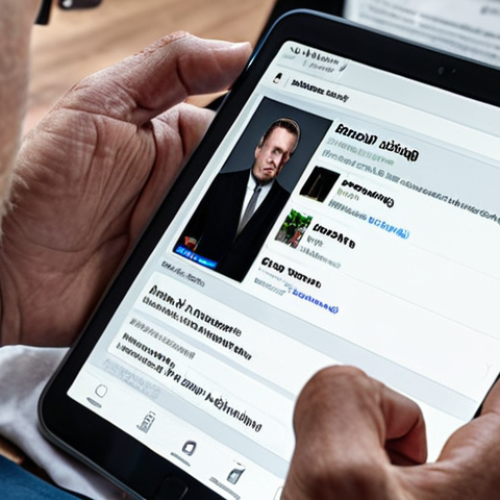 Home 11 ** A person analyzing information critically from various sources (especially social media) on a digital device, emphasizing fact-checking.
**